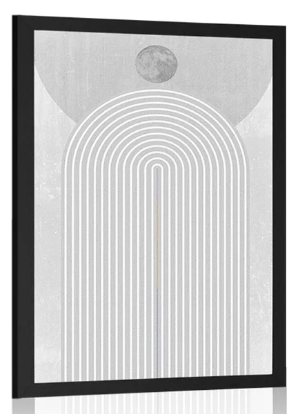Αφίσα μοντέρνο γκρι ουράνιο τόξο Mid-Century