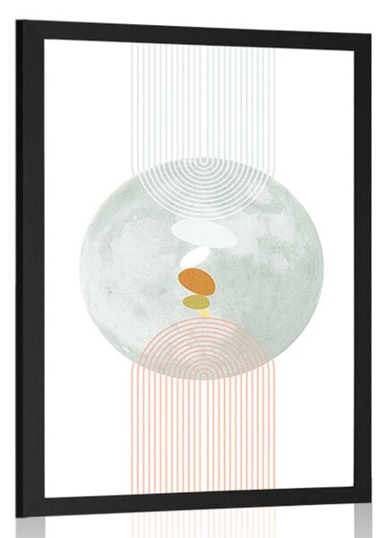 Αφίσα μοντέρνος κύκλος με ουράνιο τόξο Mid-Century
