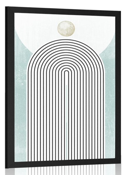 Αφίσα μοντέρνο μπλε ουράνιο τόξο Mid-Century
