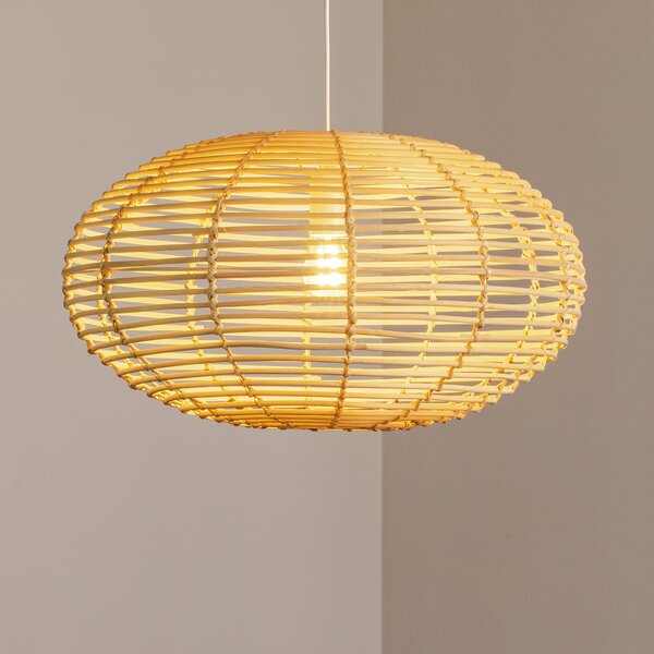 Nowodvorski Lighting Κρεμαστό φωτιστικό RATTAN, Ø 60 cm, φυσικό καφέ, ρατάν, E27, ρυθμιζόμενος, Ξύλου, Σαλόνι / τραπεζαρία, Ξύλο