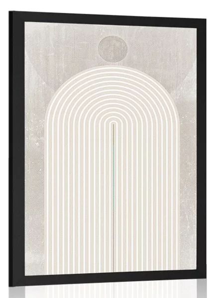 Αφίσα μοντέρνο μπεζ ουράνιο τόξο Mid-Century