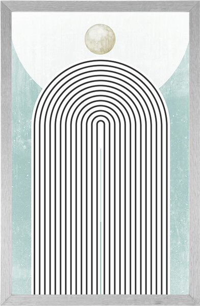 Αφίσα μοντέρνο μπλε ουράνιο τόξο Mid-Century