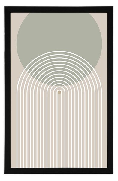 Αφίσα χακί κύκλος με ουράνιο τόξο Mid-Century