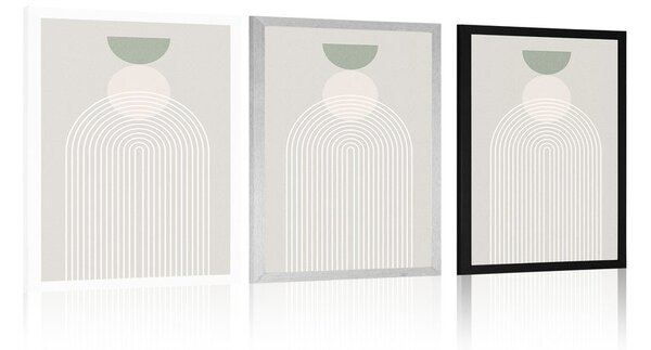 Αφίσα στυλάτο ουράνιο τόξο με ημικύκλιο Mid-Century