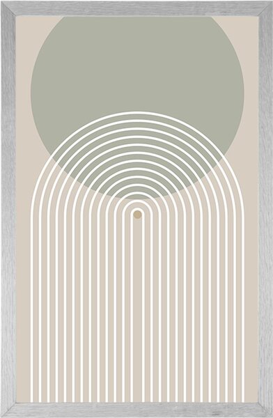 Αφίσα χακί κύκλος με ουράνιο τόξο Mid-Century