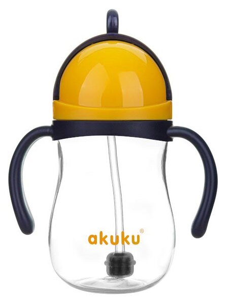 Ποτήρι Εκπαιδευτικό 280ml Με Καλαμάκι Akuku Navy Blue/Yellow A0165