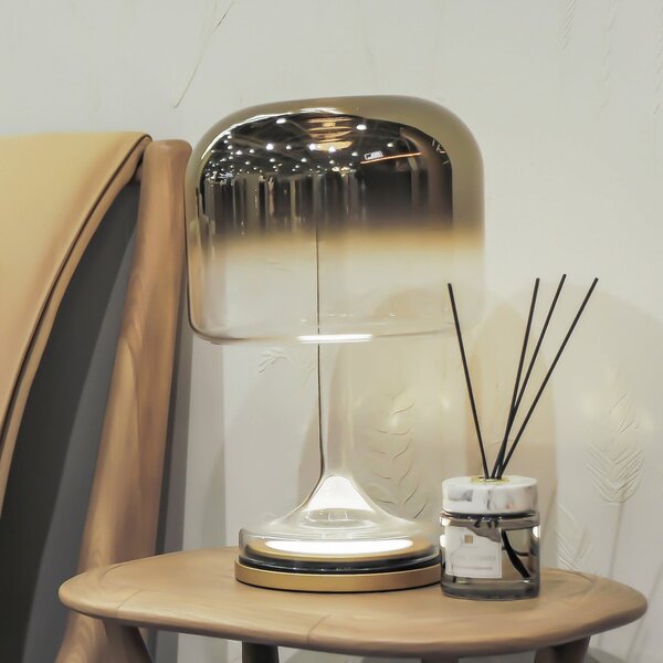 Maytoni LED επιτραπέζια λάμπα Spirito, χρυσό, γυαλί, ύψος 42 cm, Χρυσό / Ορείχαλκου, Σαλόνι / τραπεζαρία, Γυαλί