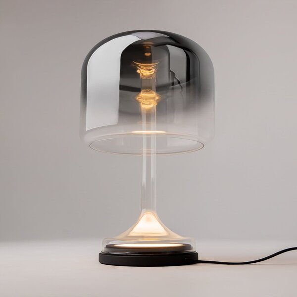 Maytoni LED επιτραπέζια λάμπα Spirito, γκρι, γυαλί, ύψος 42 cm, Γκρι, Σαλόνι / τραπεζαρία, Γυαλί