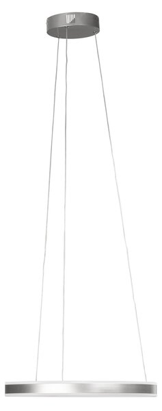 FISCHER & HONSEL LED κρεμαστή λάμπα Sirko, Ø 50 cm, χρώμα νικελίου, μέταλλο, CCT, ρυθμιζόμενος, Μεταλλικό, Σαλόνι / τραπεζαρία, Μέταλλο, σύγχρονο