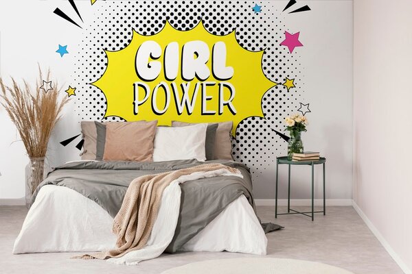Ταπετσαρία τοίχου με pop art επιγραφή - GIRL POWER