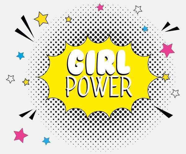 Ταπετσαρία τοίχου με pop art επιγραφή - GIRL POWER