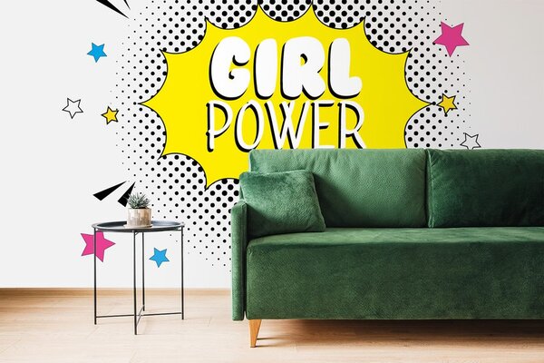 Ταπετσαρία τοίχου με pop art επιγραφή - GIRL POWER