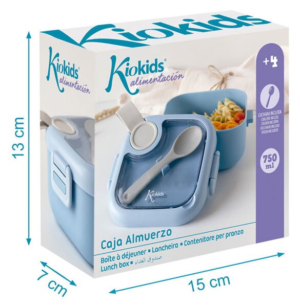Φαγητοδοχείο & Κουτάλι (Σετ) 750ml Kiokids Blue 3536