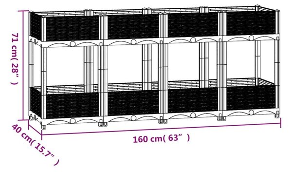 Ζαρντινιέρα 160 x 40 x 71 εκ. από Πολυπροπυλένιο - Γκρι