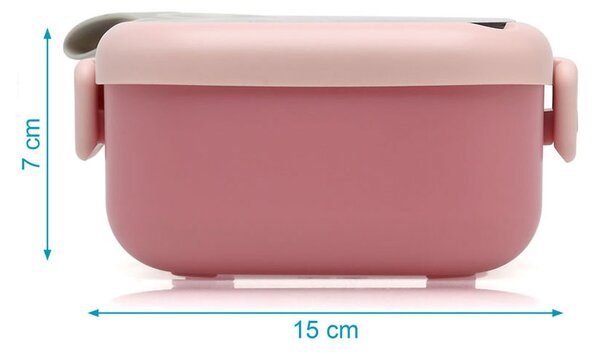 Φαγητοδοχείο & Κουτάλι (Σετ) 750ml Kiokids Pink 3535