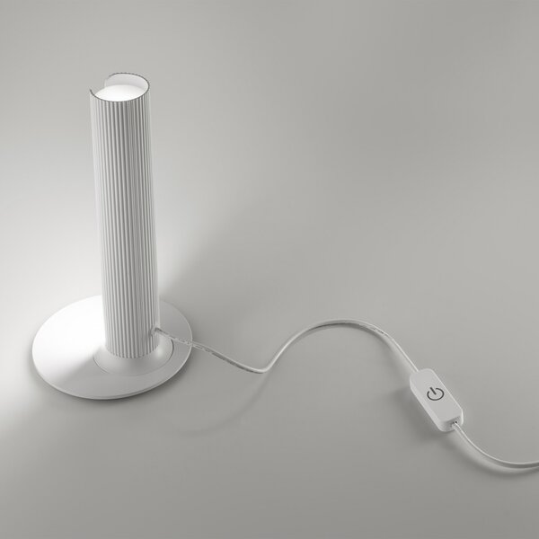 IDEAL LUX Λάμπα γραφείου LED Dorica, λευκή, ύψος 25 cm, ρυθμιζόμενος, Λευκό, Σαλόνι / τραπεζαρία, Αλουμίνιο, σύγχρονο