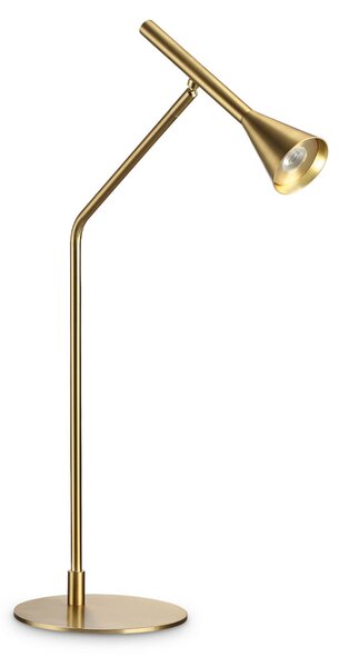 IDEAL LUX Επιτραπέζιος λαμπτήρας LED Diesis, ορείχαλκος, ύψος 65 εκ., ρυθμιστής, ρυθμιζόμενος, Χρυσό / Ορείχαλκου, Σαλόνι / τραπεζαρία, Μέταλλο, σύγχρονο