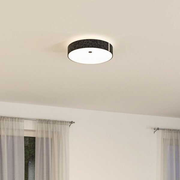Paulmann Smart LED-Deckenlampe Malika ανθρακί Ø 40 cm Φελτ, ρυθμιζόμενος, Γκρι, Σαλόνι / τραπεζαρία, Ύφασμα / Κλωστοϋφαντουργία, σύγχρονο, Οροφή στρογγυλή άμεση