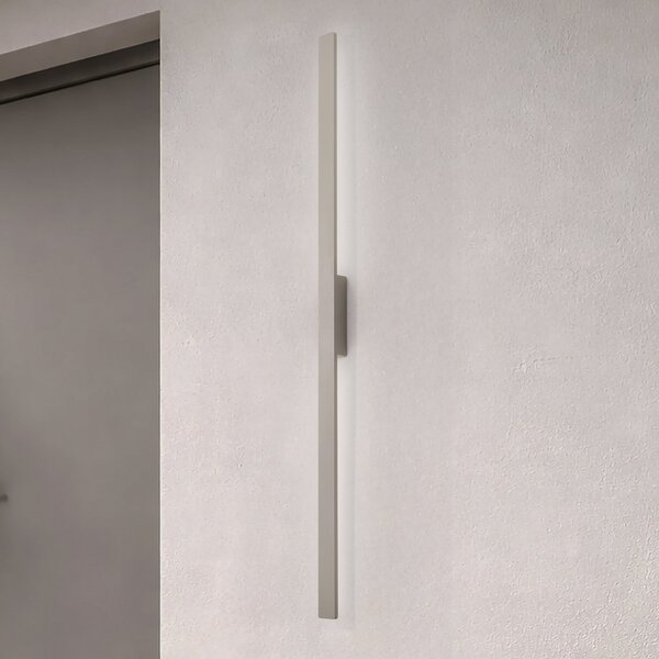 Nowodvorski Lighting LED φωτιστικό τοίχου Demi L, άμμος, αλουμίνιο, ύψος 144 cm, IP54, Μπεζ, Αλουμίνιο