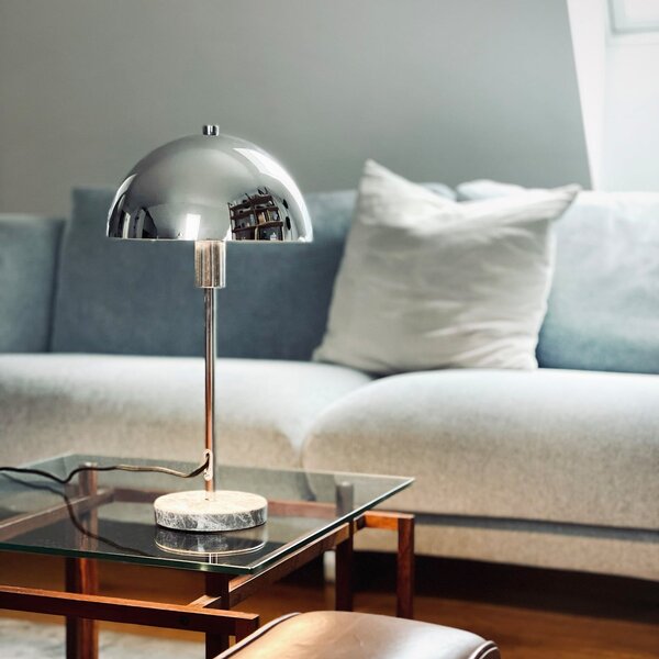 Dyberg Larsen Επιτραπέζια λάμπα Stockholm, ύψος 41 cm Μέταλλο/Μάρμαρο, Μεταλλικό, Σαλόνι / τραπεζαρία, Μάρμαρο, σχεδιασμός