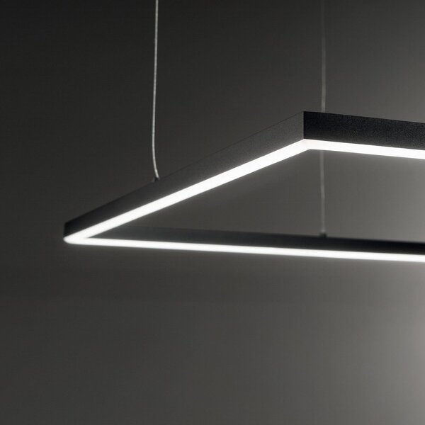 IDEAL LUX Ideal Lux LED κρεμαστό φωτιστικό Oracle Slim 50 x cm μαύρο 3.000 K, Μαύρο, Σαλόνι / τραπεζαρία, Αλουμίνιο, σύγχρονο
