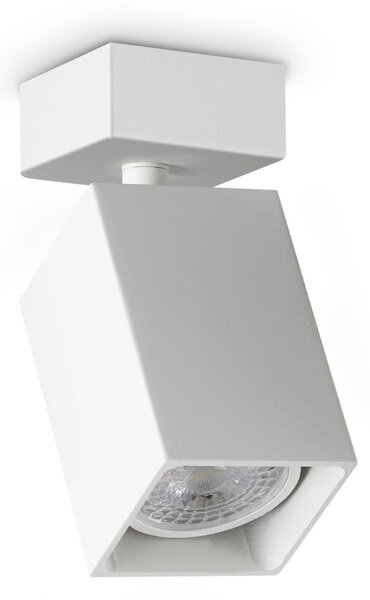 IDEAL LUX Προβολέας οροφής Dynamite Square, λευκός, μήκος 5,7 εκ., Λευκό, Σαλόνι / τραπεζαρία, Μέταλλο, σύγχρονο