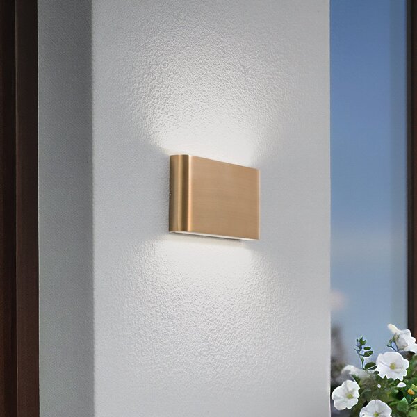 Nowodvorski Lighting LED φωτιστικό τοίχου Semi M, αλουμίνιο, χρυσό, μήκος 17,5 cm, Χρυσό / Ορείχαλκου, Αλουμίνιο