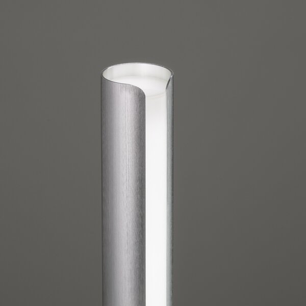 IDEAL LUX Επιτραπέζια λάμπα LED Dorica, χρώμα ατσάλι, ύψος 25 εκ., ρυθμιζόμενος, Μεταλλικό, Σαλόνι / τραπεζαρία, Αλουμίνιο, σύγχρονο