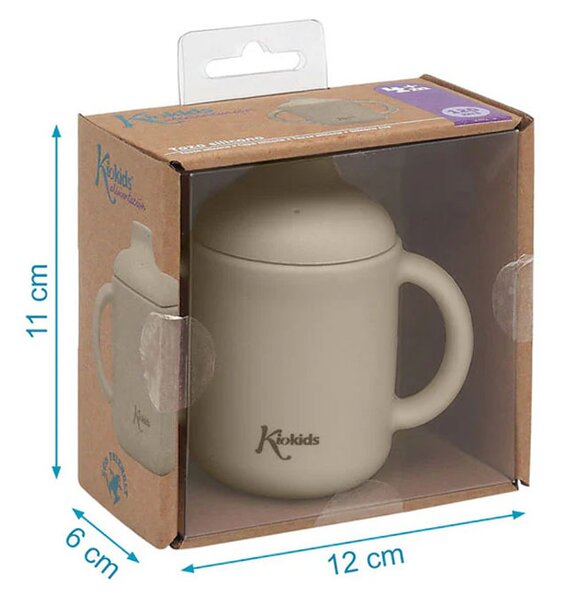 Ποτήρι Εκπαιδευτικό Σιλικόνης 120ml Kiokids Μπεζ 4253