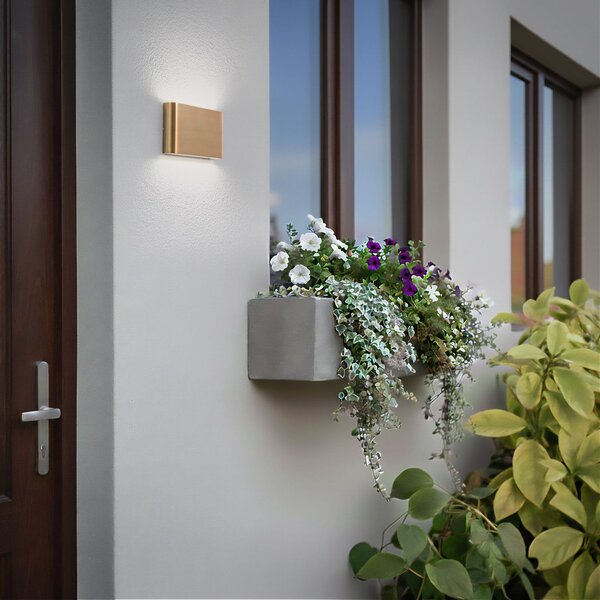 Nowodvorski Lighting LED φωτιστικό τοίχου Semi M, αλουμίνιο, χρυσό, μήκος 17,5 cm, Χρυσό / Ορείχαλκου, Αλουμίνιο