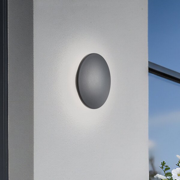 Nowodvorski Lighting LED φωτιστικό τοίχου Aria M, μαύρο, αλουμίνιο, Ø 18 cm, Μαύρο, Αλουμίνιο