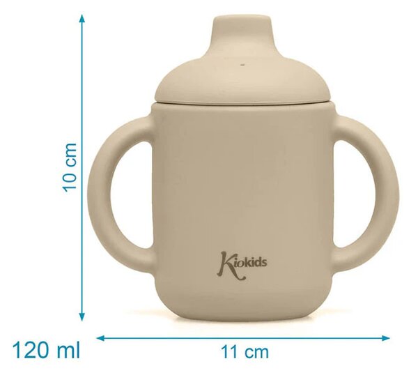 Ποτήρι Εκπαιδευτικό Σιλικόνης 120ml Kiokids Μπεζ 4253