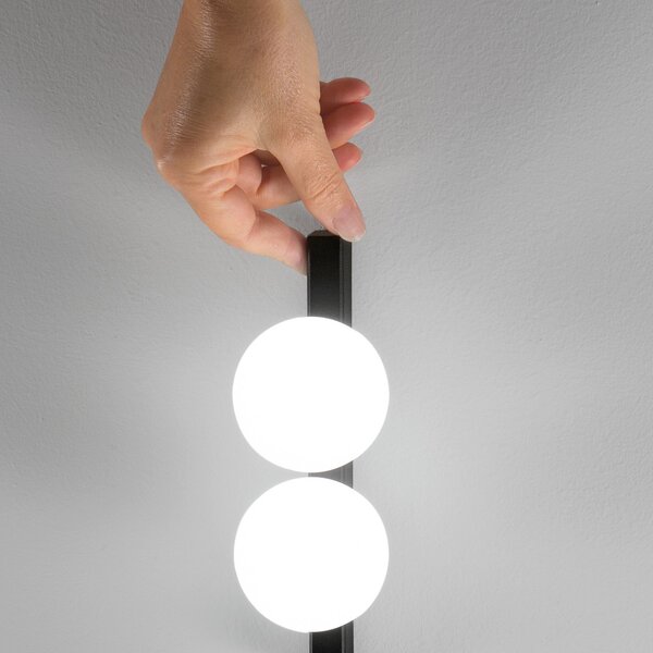 IDEAL LUX Φωτιστικό οροφής LED Binomio, μαύρο, μήκος 44 εκ., 6 λαμπτήρες, Μαύρο, Σαλόνι / τραπεζαρία, Μέταλλο, σύγχρονο
