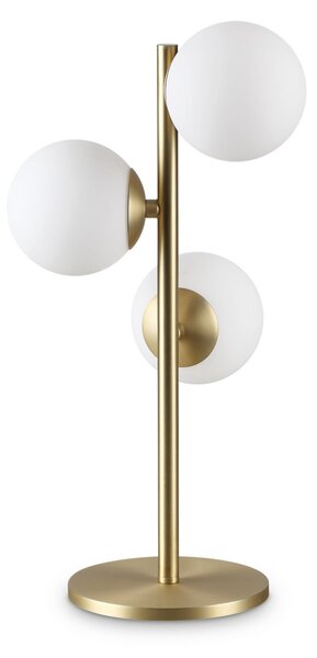 IDEAL LUX Επιτραπέζιο φωτιστικό Perlage σε χρώμα ορείχαλκου/λευκό, ύψος 43 εκ.,, Χρυσό / Ορείχαλκου, Σαλόνι / τραπεζαρία, Μέταλλο