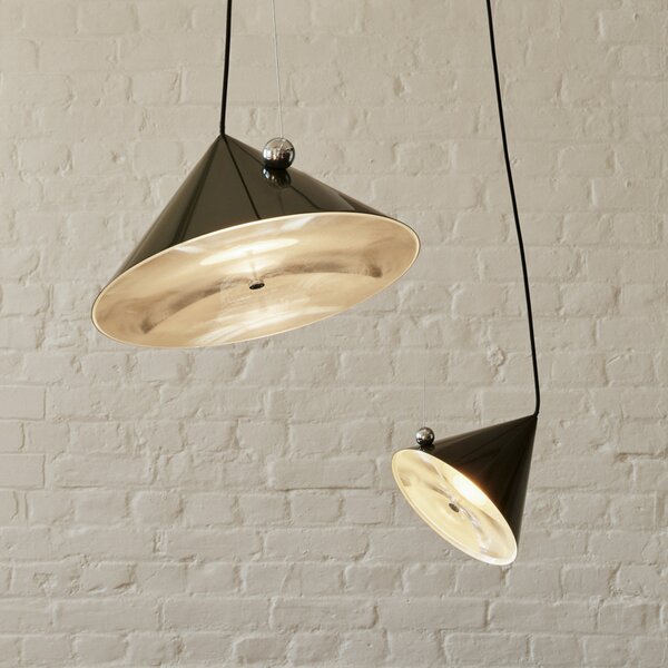 Tom Dixon LED κρεμαστό φωτιστικό Pose, πράσινο, Ø 43 cm, ατσάλι dim, ρυθμιζόμενος, Πράσινο, Σαλόνι / τραπεζαρία, Μέταλλο, σχεδιασμός
