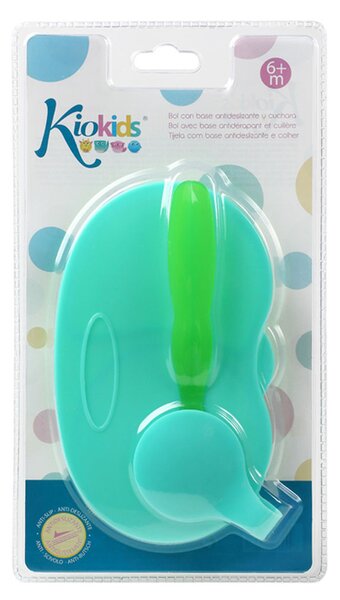 Φαγητοδοχείο Με Χωρίσματα & Κουτάλι Kiokids Πράσινο 1627