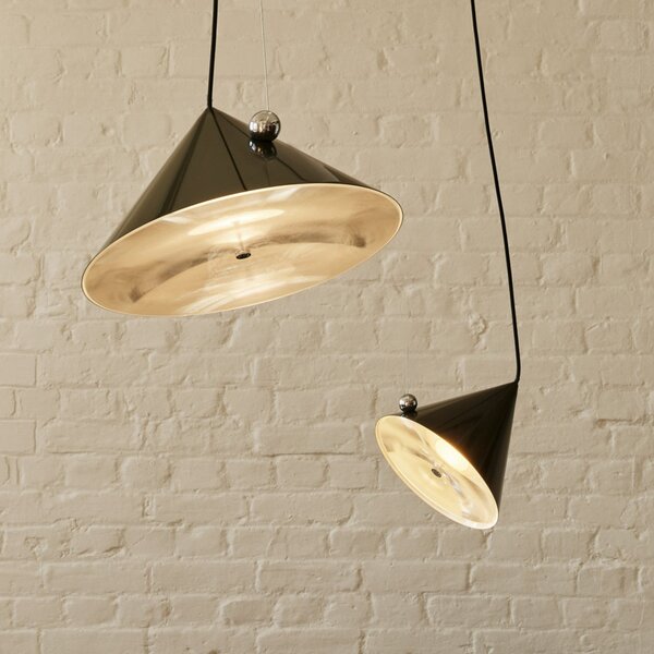Tom Dixon LED κρεμαστό φωτιστικό Pose, πράσινο, Ø 25 cm, ατσάλι dim, ρυθμιζόμενος, Πράσινο, Σαλόνι / τραπεζαρία, Μέταλλο, σχεδιασμός