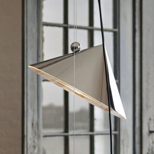 Tom Dixon LED κρεμαστό φωτιστικό Pose, ασημί, Ø 43 cm, ατσάλι, ρυθμιζόμενο, ρυθμιζόμενος, Μεταλλικό, Σαλόνι / τραπεζαρία, Μέταλλο, σχεδιασμός