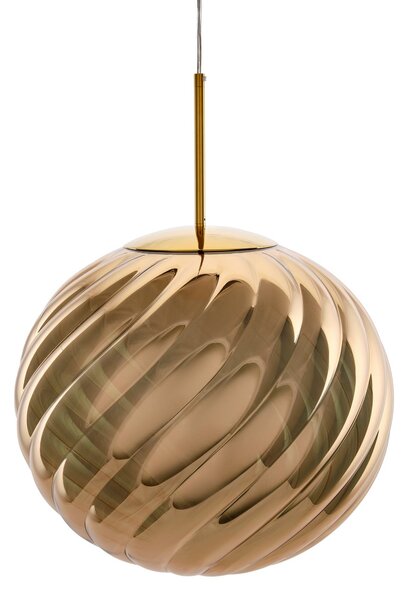 Tom Dixon LED κρεμαστή λάμπα Whirl, χρυσή, 45 cm, πλαστικό, ρυθμιζόμενη ένταση, ρυθμιζόμενος, Χρυσό / Ορείχαλκου, Σαλόνι / τραπεζαρία, Πλαστικό, σχεδιασμός