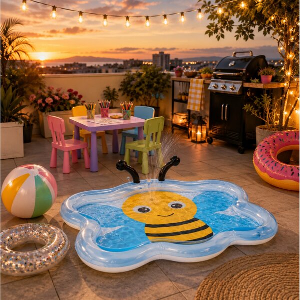 Φουσκωτή πισίνα Bumble Bee Spray Intex παιδική, χωρητικότητας 59lt, 127x102x28cm
