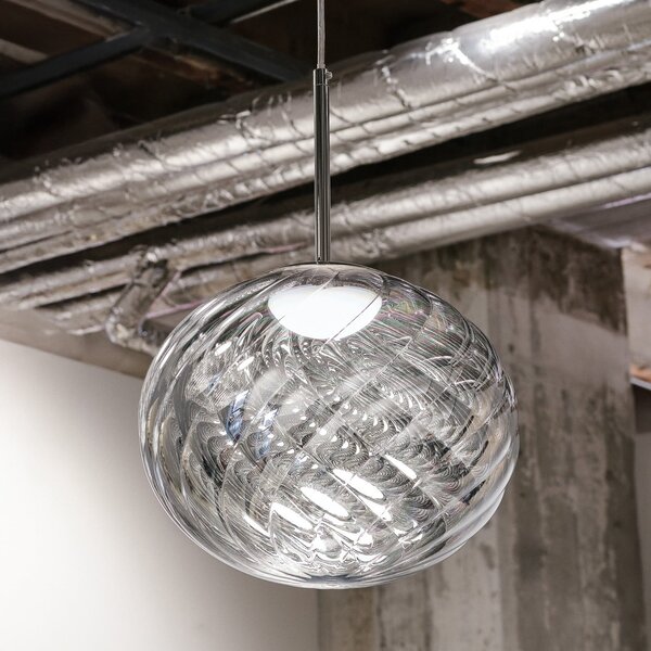 Tom Dixon LED κρεμαστό φωτιστικό Whirl, ασημί, 30 cm πλαστικό dim, ρυθμιζόμενος, Μεταλλικό, Σαλόνι / τραπεζαρία, Πλαστικό, σχεδιασμός