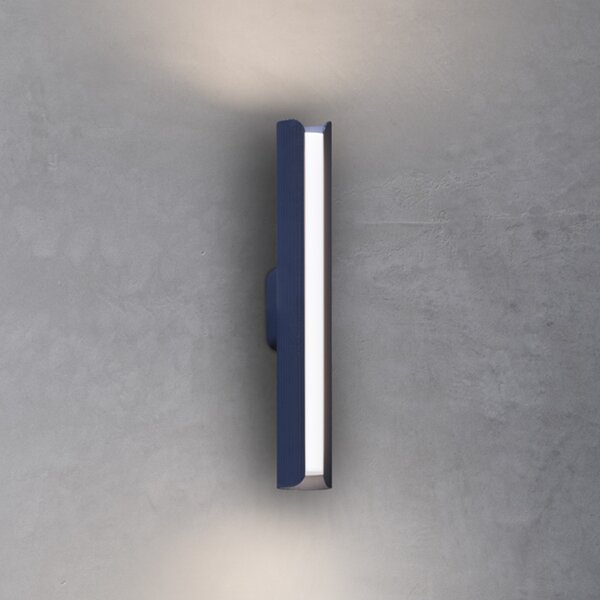 IDEAL LUX Φωτιστικό τοίχου LED Dorica, μπλε, ύψος 30 cm, μέταλλο, Μπλε, Σαλόνι / τραπεζαρία, Αλουμίνιο, σύγχρονο