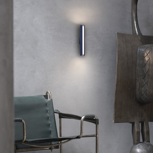 IDEAL LUX Φωτιστικό τοίχου LED Dorica, μπλε, ύψος 30 cm, μέταλλο, Μπλε, Σαλόνι / τραπεζαρία, Αλουμίνιο, σύγχρονο