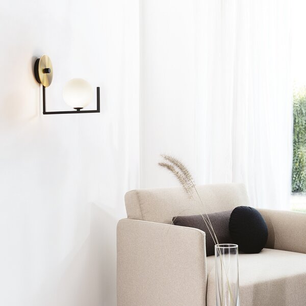 IDEAL LUX Απλίκα Birds, μαύρο/ορείχαλκο Ύψος 25 εκ. Μέταλλο, Μαύρο, Σαλόνι / τραπεζαρία, Μέταλλο, σύγχρονο