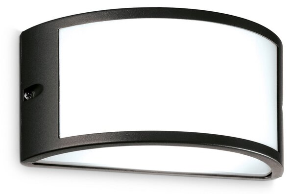 IDEAL LUX Ideal Lux Εξωτερικός φωτιστικός Rex 1, μαύρος, αλουμίνιο, IP44, E27, ρυθμιζόμενος, Μαύρο, Αλουμίνιο, Πρίζα τοίχου πάνω/κάτω