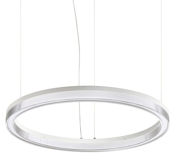 IDEAL LUX Κρεμαστό φωτιστικό LED Crown, διάμετρος 60 εκ., λευκό, μέταλλο, Λευκό, Σαλόνι / τραπεζαρία, Μέταλλο, σύγχρονο