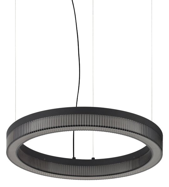 IDEAL LUX Κρεμαστό φωτιστικό LED Crown, διάμετρος 40 εκ., μαύρο, μέταλλο, Μαύρο, Σαλόνι / τραπεζαρία, Μέταλλο, σύγχρονο