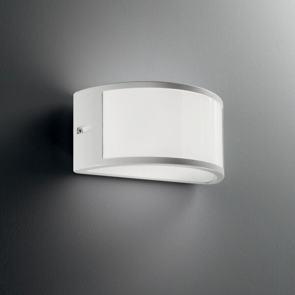 IDEAL LUX Ideal Lux Φωτιστικό εξωτερικού χώρου Rex 1, λευκό, αλουμίνιο, IP44, E27, ρυθμιζόμενος, Λευκό, Αλουμίνιο, Πρίζα τοίχου πάνω/κάτω