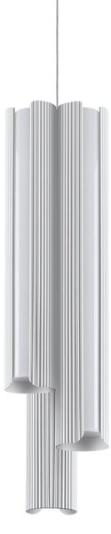 IDEAL LUX Κρεμαστό φωτιστικό LED Dorica λευκό Ø 9 cm, μεταλλικό, 3 λάμπες, ρυθμιζόμενος, Λευκό, Σαλόνι / τραπεζαρία, Αλουμίνιο, σύγχρονο