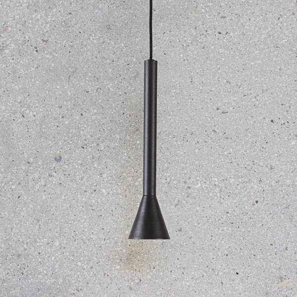 IDEAL LUX Κρεμαστό φωτιστικό LED Diesis, μαύρο, Ø 6 cm, μέταλλο, Μαύρο, Σαλόνι / τραπεζαρία, Μέταλλο, σύγχρονο